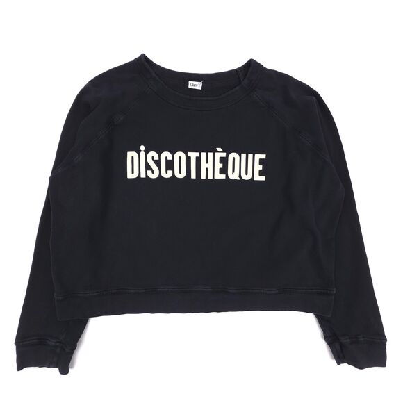 Clare V Tops - CLARE V. Discothèque Sweatshirt Crop Sweater Black Minimal French Girl Casual